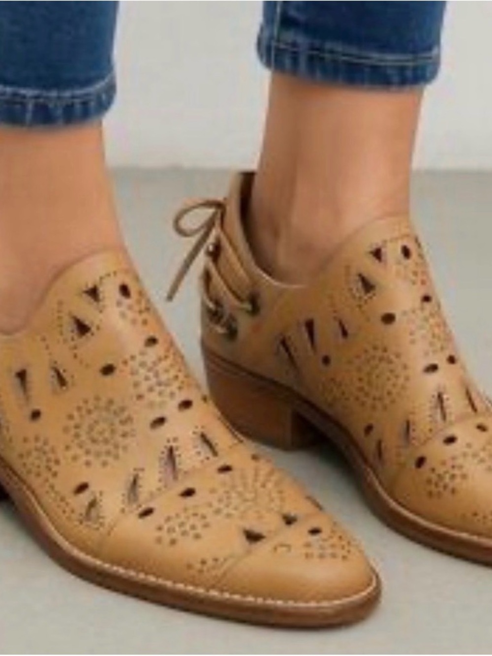 Musse & Cloud Coolise Anthropologie laser-cut ankle booties